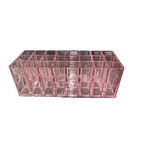 5 acrylic makeup lipstick lipgloss eyeshadow blush clear pink vanity organizer - Picture 2 of 5